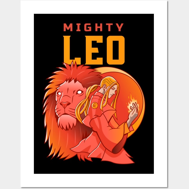 Leo The Mighty Powerful Zodiac Sign Wall Art by Science Puns